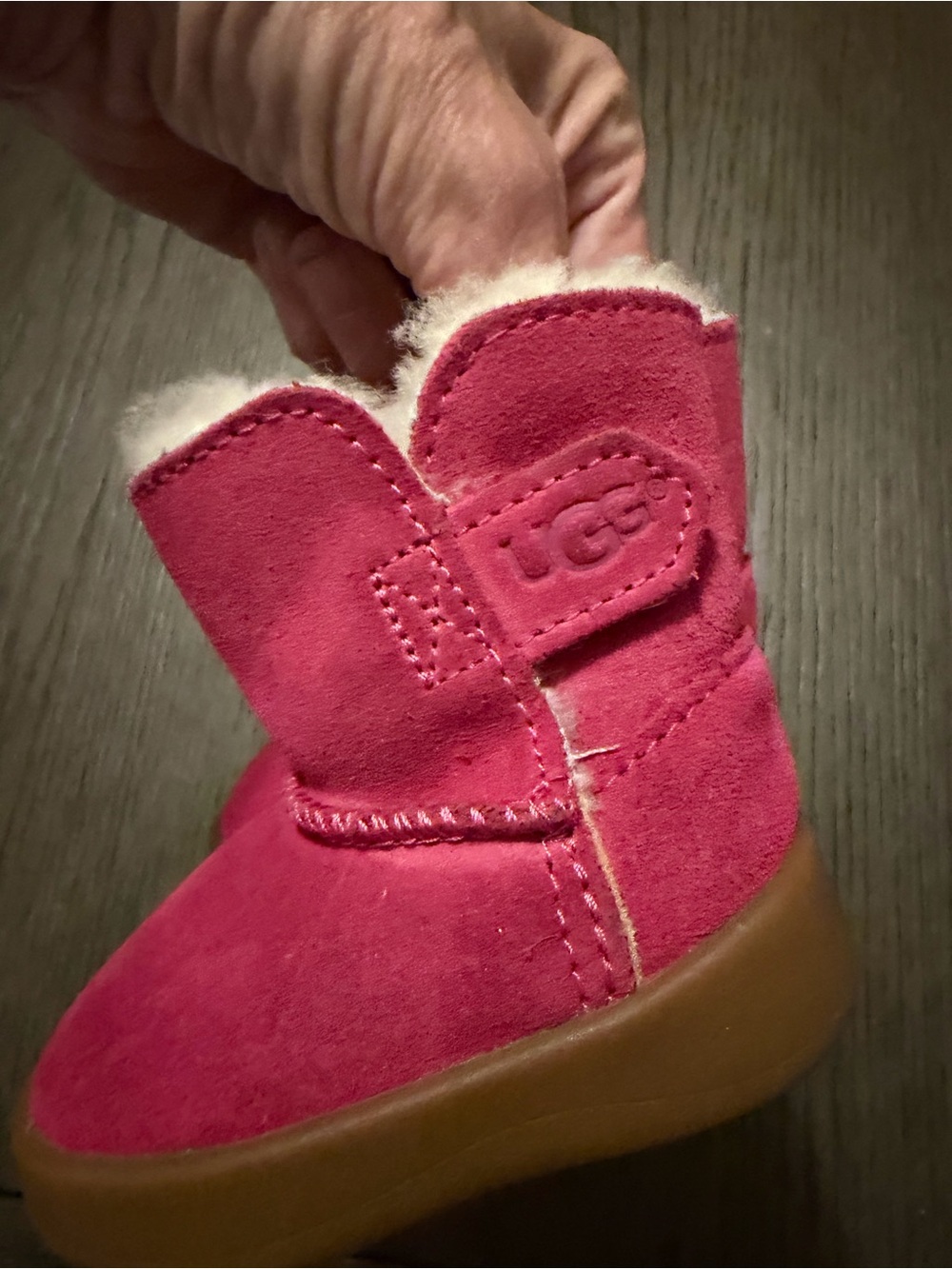 UGG Kids Suede Shearling Winter Boots - Bright Pink - Picture 3 of 7